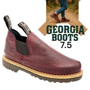 Georgia Boot Women's Georgia Giant Merlot Floral Romeo Shoe Maroon Size 7.5